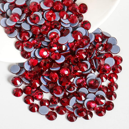 Beadsland Hotfix Rhinestones, 288pcs Crystal Rhinestones for Crafts Clothes DIY Decoration, Dark Siam, SS34, 7.0-7.3mm