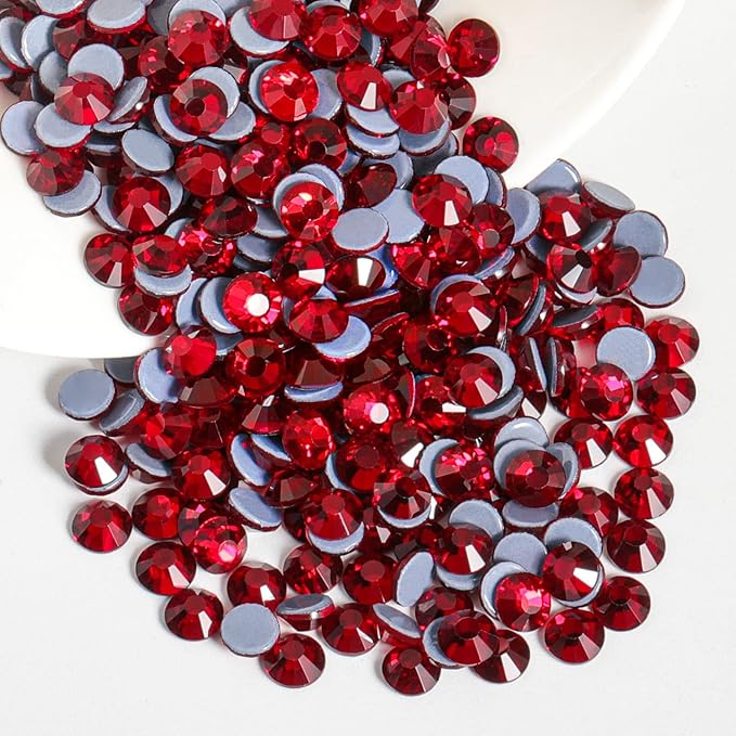 Beadsland Hotfix Rhinestones, 144pcs Crystal Rhinestones for Crafts Clothes DIY Decoration, Dark Siam, SS40, 8.3-8.6mm