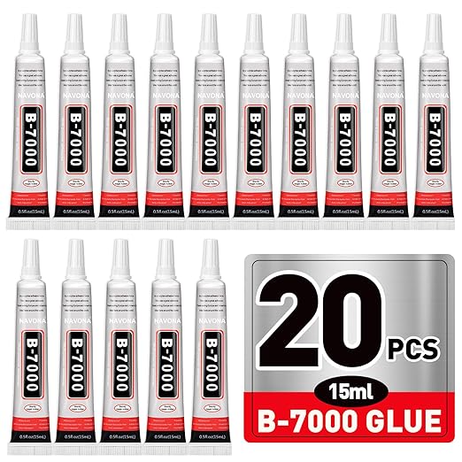 20 PCS 15ml B7000 Glue Clear with Precision Tip, Rhinestone Glue for Nail, B-7000 Glues for Craft Glues, Jewelry Making, Nail Art, DIY, Makeup, Shoes