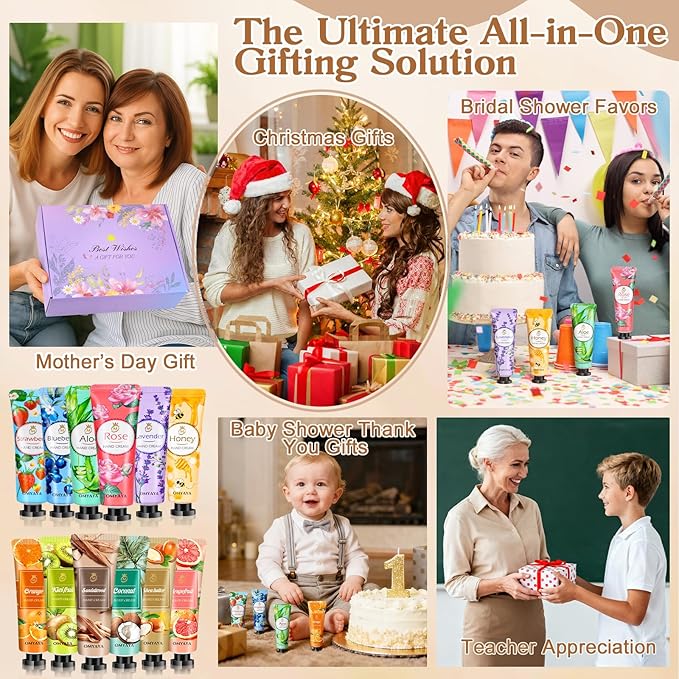 LFENYIGI 96 Pack Hand Cream Gifts Set For Women, Bulk Hand Lotion Travel Size for Dry Cracked Hands, Mini Hand Lotion Bulk for Christmas Stocking Stuffers Party Favors & Baby Shower Favors For Guests