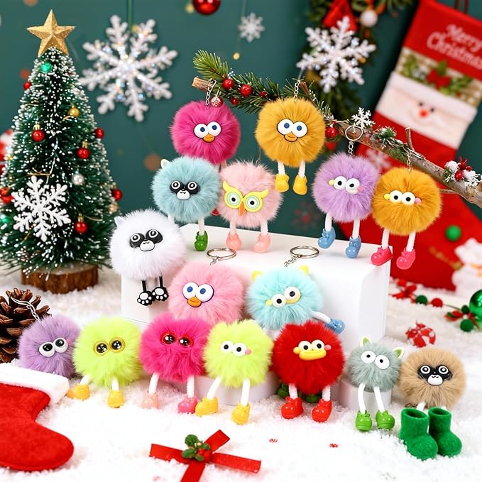24 PACK Kids Keychains: Cute Key Chains For Classroom Prizes Treasure Box Toys Goodie Bag Pinata Stuffers Birthday Party Favors - Kids Valentines Day Gifts For School Classroom