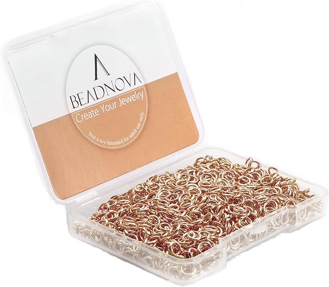 BEADNOVA 4mm Rose Gold Jump Rings for Jewelry Making Open Jump Rings for Keychains and Necklace Repair (300Pcs)