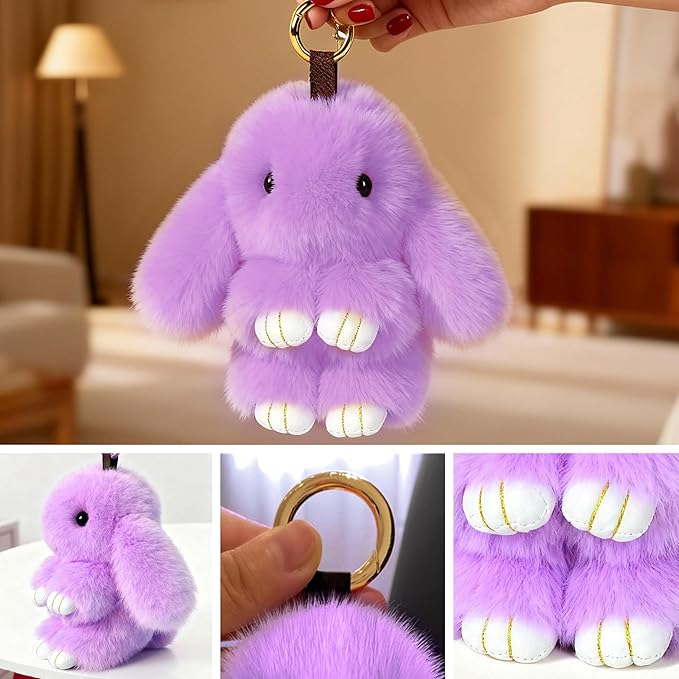 Cute Plush Keychain, Car Pendant, Bag Purse Backpack Charm Accessory, Gift for Girls Women