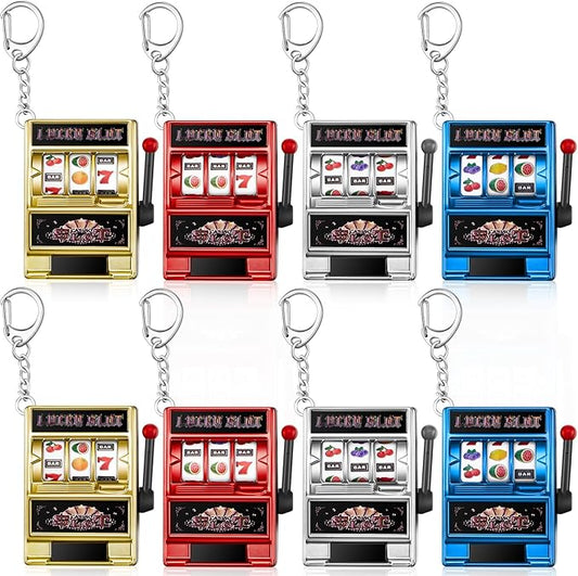 Panelee Slot Machine Keychain Bulk Las Vegas Keychains Mini Casino Kawaii Decoration for Las Vegas Carnival Party Gifts