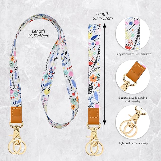 Cool Leopard Wristlet Keychain, Wrist Lanyard Key Chain For Women Men Car Keys Id Holder Card Phone Wallet Camera