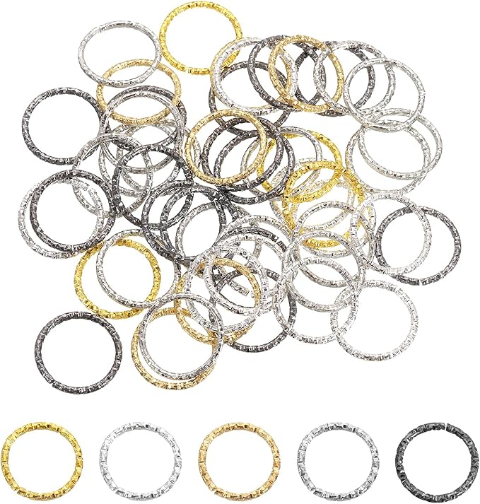 uxcell 50Pcs Open Jump Rings, 20mm Twisted O-Ring Connectors for DIY Crafts Bracelet Necklaces Jewelry Making, Multi Color