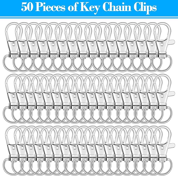 Anezus 100Pcs Key Chain Clip Hooks Swivel Lanyard Snap Hook Keychain Hooks for Lanyard Key Rings Crafting