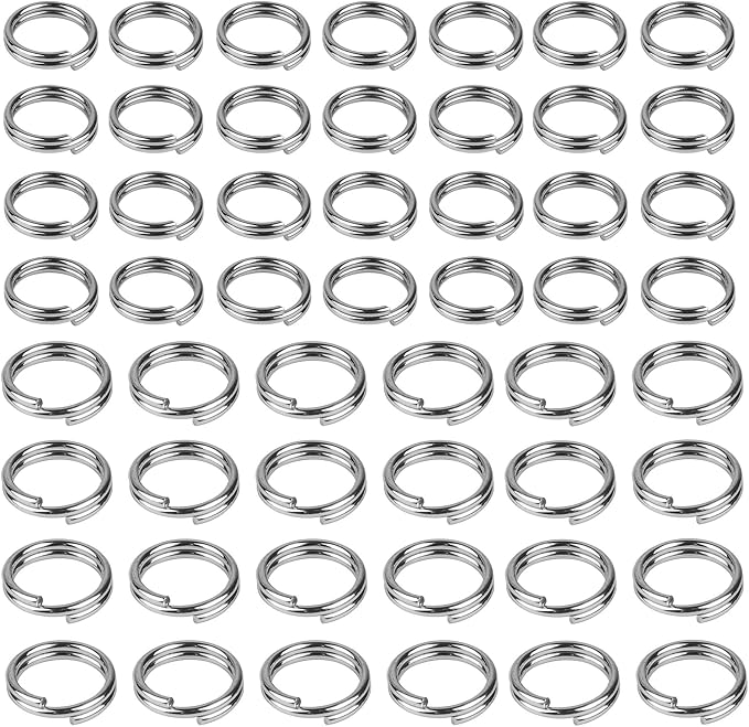 200 Pieces Stainless Steel Split Ring Small Key Chain Ring for Home Car Keys Organization and Ornament Crafts, 2 Sizes(8mm and 10mm Diameter)