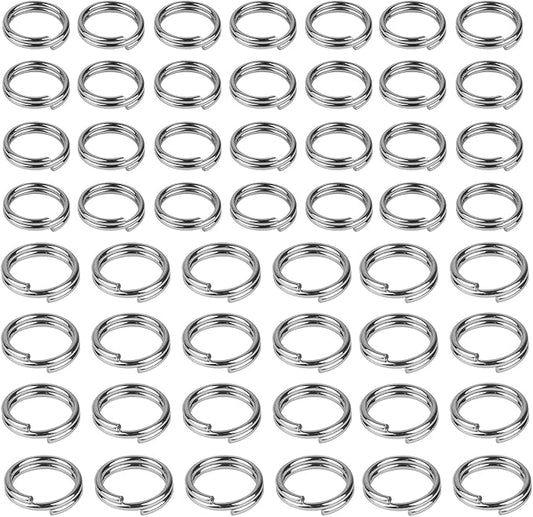 200 Pieces Stainless Steel Split Ring Small Key Chain Ring for Home Car Keys Organization and Ornament Crafts, 2 Sizes(8mm and 10mm Diameter)