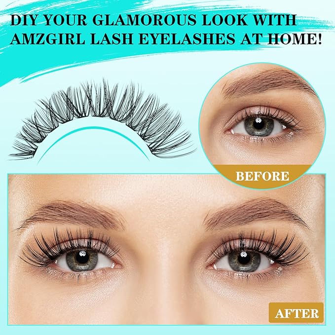 Lash Extension Kit 240Pcs 40D Individual Lashes Clusters Kit,Lash Bond And Seal for Eyelashes Extensions,Lash Applicator Tool For False Eyelash Cluster Kit(40D,D-Mix9-16mm)