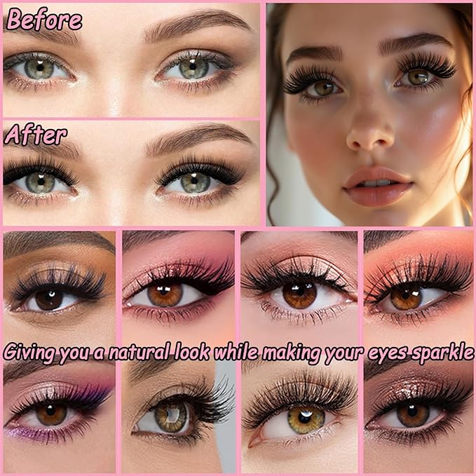 Manga Lash Clusters, 640 Pcs Eyelashes Clusters Extensions 9-16mm Individual Lashes D Curl Fluffy Wispy False Eyelashes Thin Band (40D&50D&60D&80D)