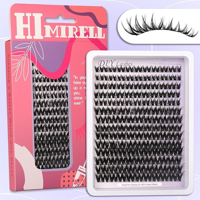 Lash Cluster Eyelash Extension Kit Natural Wispy Lash Clusters Kit Lash Extension Kit Manga Individual Lashes 140pcs C-Curly 8-16mm Individual Lashes