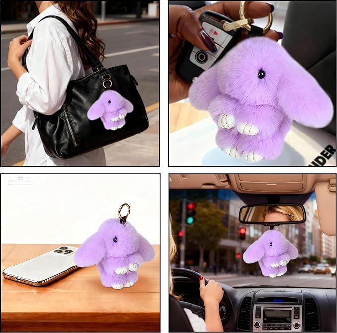 Cute Plush Keychain, Car Pendant, Bag Purse Backpack Charm Accessory, Gift for Girls Women