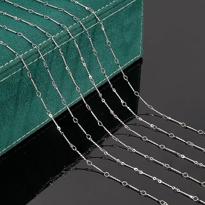 UMAOKANG 5 Meters Embossed Stick Chain Link for Jewelry Making Stainless Steel Chains for Handcraft DIY