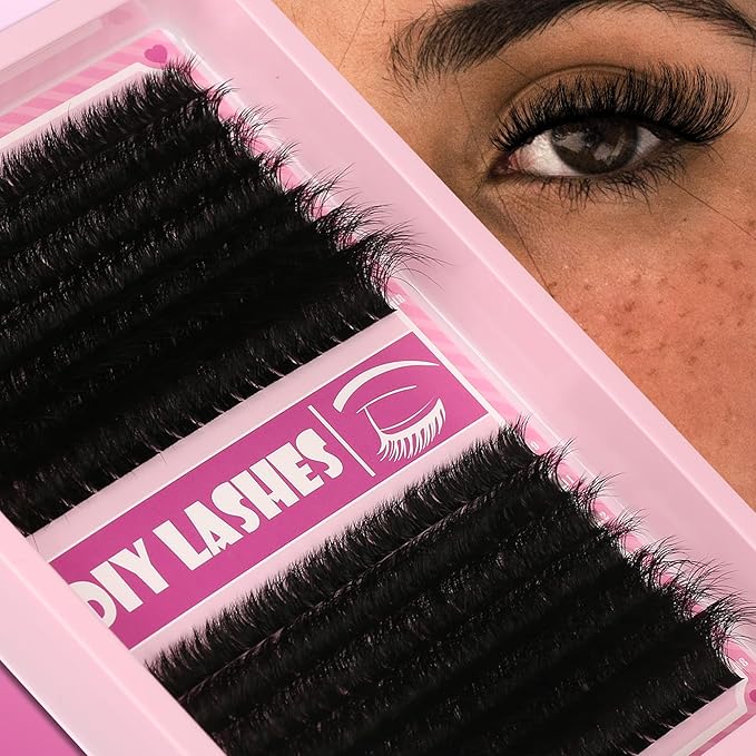 Gmagictobo Lash Clusters C Curl Lash Clusters Kit Lashes Clusters 280 Pcs Individual Eyelash Clusters DIY Lash Extension Kit for Self Application (9-18MM) Mix Lash Glue and Tweezers