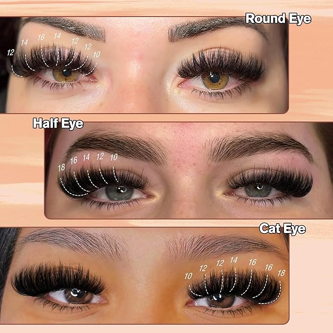 Focipeysa Lash Extension Kit Full Volume Eyelash Extension kit with Lash Bond and Seal Thick Lash Clusters DIY Lash Extensions Kit Wispy Individual Lashes 12-18mm DIY D-Curly Lash Extension