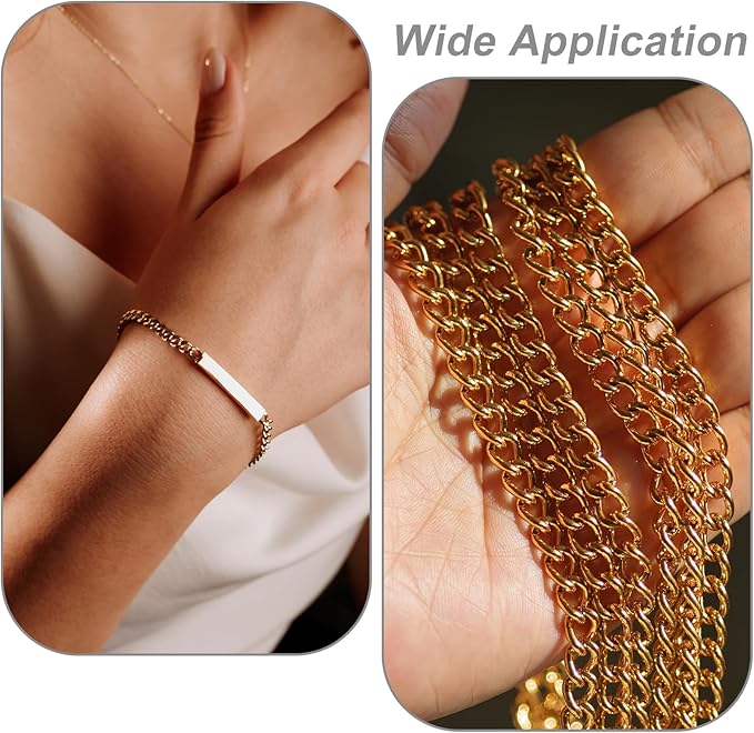 PATIKIL 16.4Ft Aluminium Curb Chains Twisted Links, 7x5mm Curb Chain Spool Jewelry Making Chains Craft Chain for Necklace Bracelet Earring, Silver