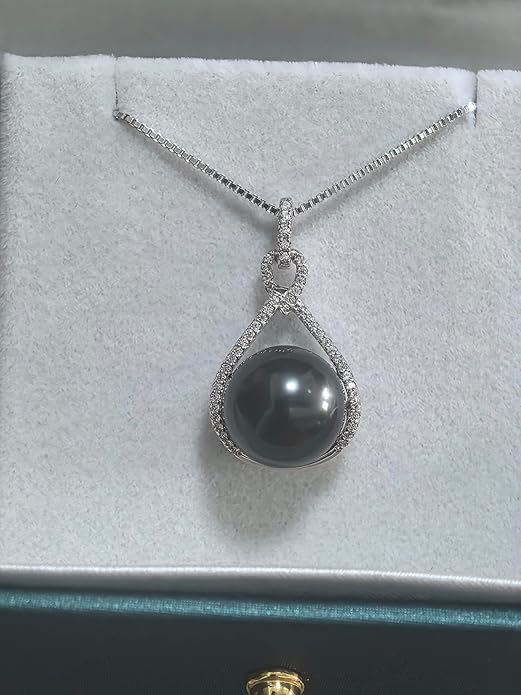 Gifts for Wife Birthday Wedding Anniversary-Black Tahitian Pearl Necklaces-Mothers Day Gifts for Mom Wife Women Jewelry Gift, Birthday Christmas Valentine's Day for Her