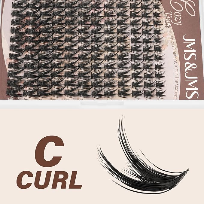 JMS&JMS 144Pcs Lash Clusters Lash Extension C Curl Manga Wispy Eyelash Clusters Natural Volume Eyelash Extensions Individual Lashes DIY for Beginner (8-18MIX)