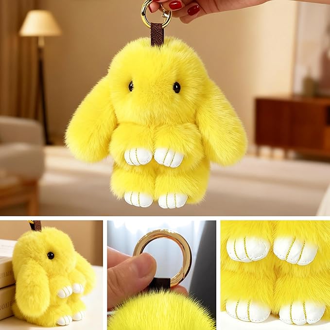 Cute Plush Keychain, Car Pendant, Bag Purse Backpack Charm Accessory, Gift for Girls Women