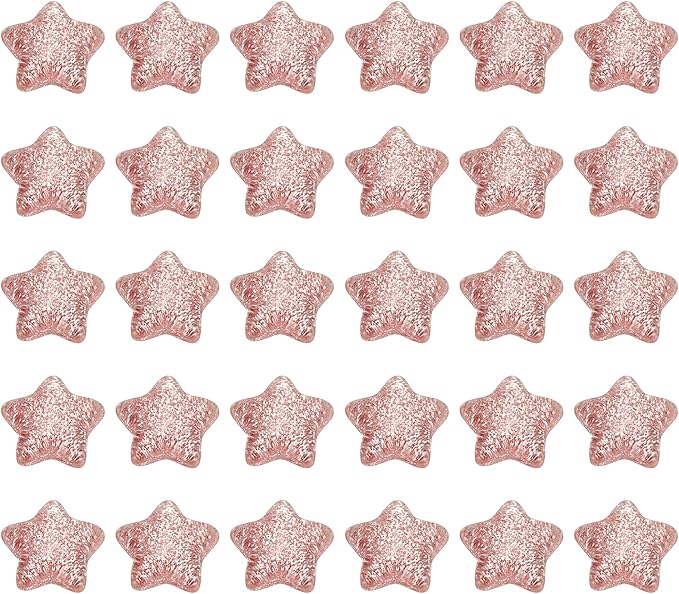 PATIKIL 30 Pcs Flat Back Resin Charms, Glitter Star Charms Bulk Mini Star Shape Flat Back Beads Embellishments for DIY Crafts Phone Case, Pink