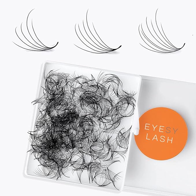 Eyesy Lash 500 Camellia Promade Fans - 5D 0.07 Size 12-14-16mm Curl CC - Natural Premade Lash Fans for Eyelash Extensions 3 Lengths in 1 Loose Pre Made Eyelash Create Depth, Texture, Layer, Volume