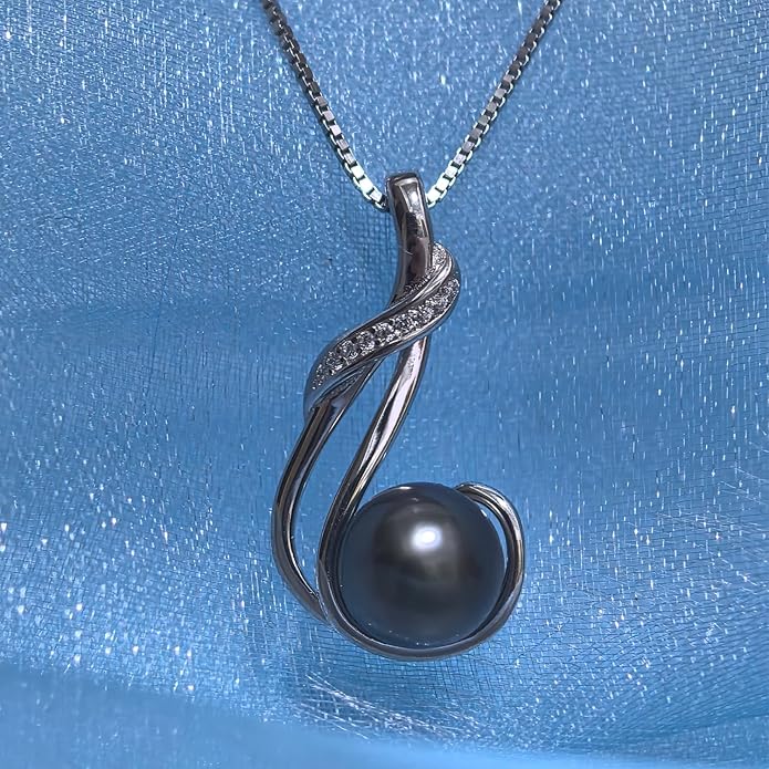 NONNYL Gifts for Women Wife-Tahitian Black Pearl-Necklace-Gift for Wife Wedding Birthday Anniversary Jewelry-Mom Girlfriend Her Mothers Day Gifts for Mom Women Valentines Day Christmas Day Gifts