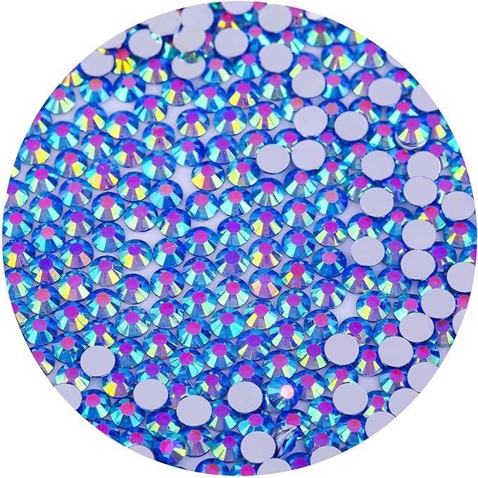 720 Pcs SS30 6mm Flatback Rhinestones for Nails Art Crafts Glitter Round Gems AB Crystals DIY Clothes Shoes （Sapphire AB）