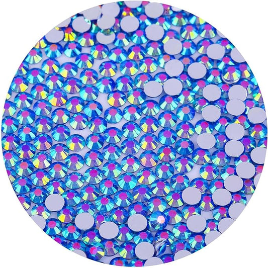 2250 Pcs SS16 4mm Flatback Rhinestones for Nails Art Crafts Glitter Round Gems AB Crystals DIY Clothes Shoes （Sapphire AB）