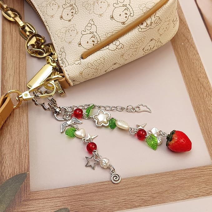 Cute Pink Keychain,Fuzzy Cat Keychain Aesthetic Y2K KeychainStylish KeychainsAccessories