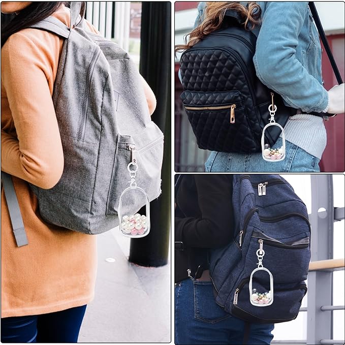 Clear Figure Display Bag with Keychain 7.4"x4.2" Clear Figure Display Bag Pouchette Keychain for Blind Boxes, Mini Figures and Collectibles
