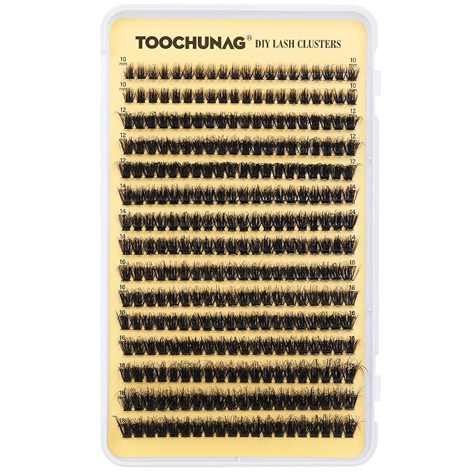 Fluff 80D Lash Clusters 300pcs Eyelash Clusters DD Curly Thick Cluster Eyelash Extensions 10-18mm DIY Wispy Individual Lashes Extension Mink Eyelashes Clusters by TOOCHUNAG