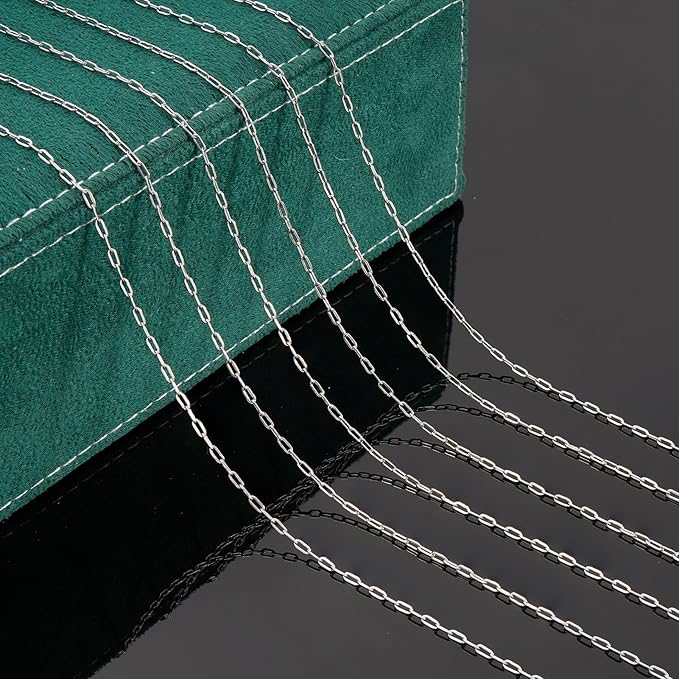 UMAOKANG 32.8 Feet Stainless Steel Paperclip Chain Bulk for Jewelry Making Small Craft Chain DIY Jewelry Supplies