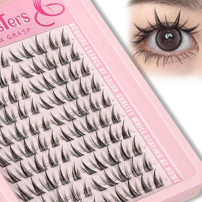 Lash Clusters Kit Spiky Cluster Eyelashes Kit Fairy Eyelash Clear Cluster Anime Individual Lashes Natural Lash Extension Cluster Wispy Manga Cluster Lash Kit