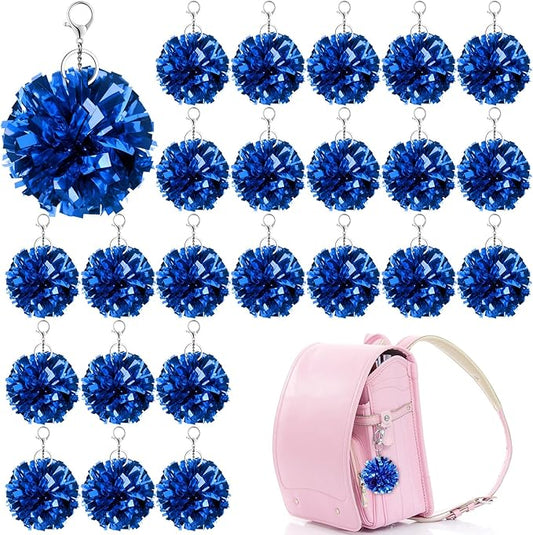 24 Pcs Cheer Pom Pom Keychain Cheerleader Gift Cheering Keyring Camp Team Gift