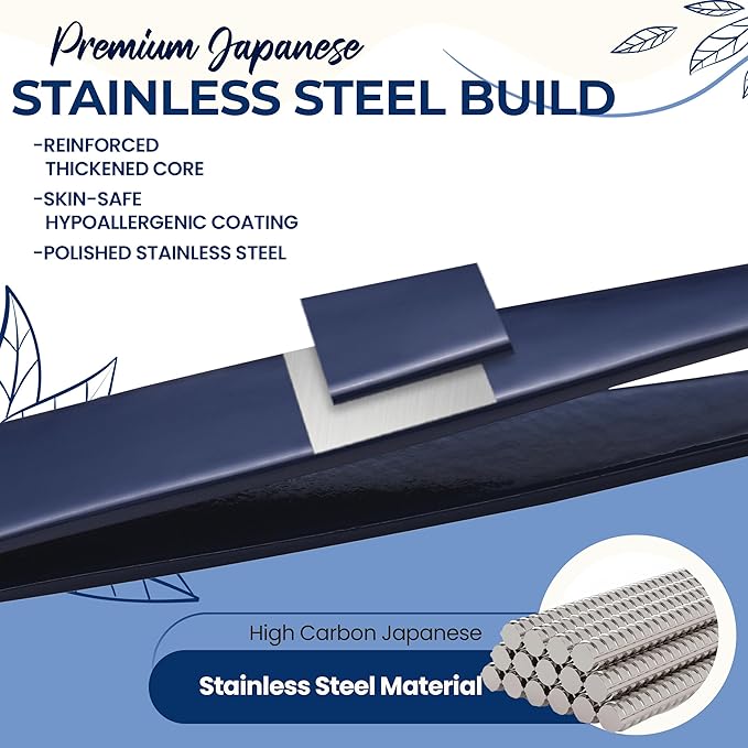 Professional Slant Tip Eyebrow Tweezers for Women & Men – Precision Hair Removal Tool – Stainless Steel Tweezers for Eyebrow Shaping, Facial Hair, Ingrown Hair & Splinter Removal (Midnight Indigo)