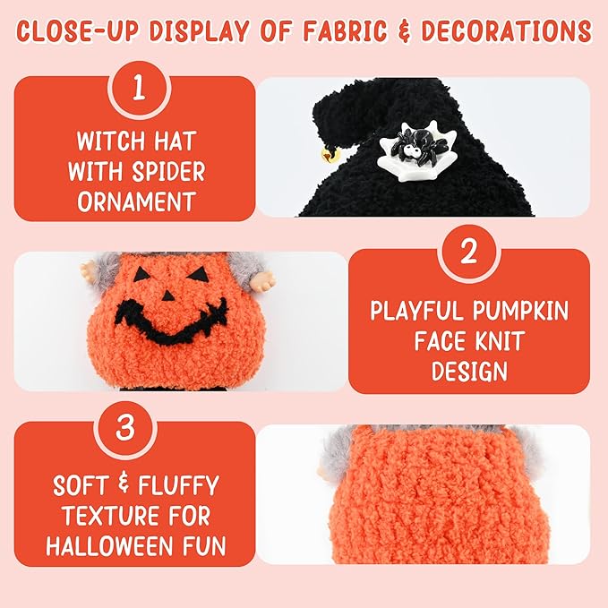 Knit Clothes for Labubu Dolls – 2-Piece Outfit Set (Knitted Hat & Dress), Fits 17cm Dolls, Soft and Stylish Doll Clothes Accessories (No Doll)