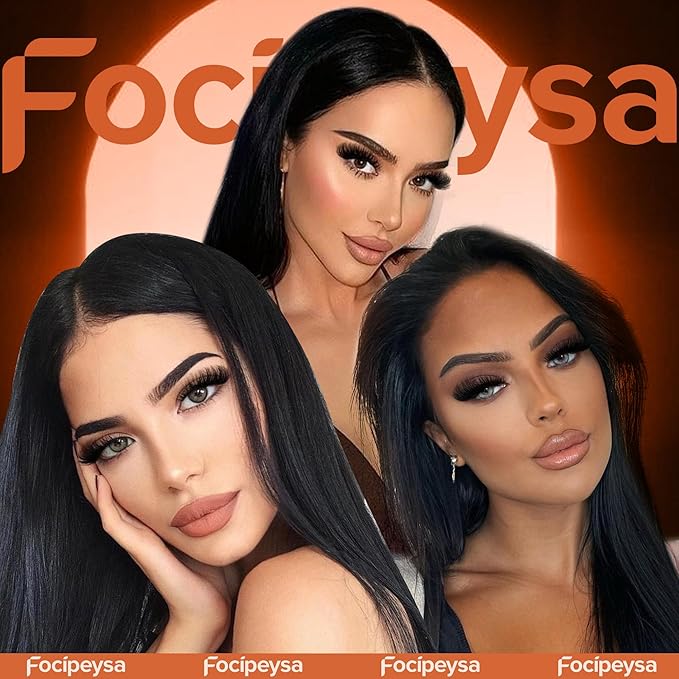 Focipeysa Fluffy Volume False Eyelash Cat Eye Lashes Thick Fake Eyelashes Dramatic Faux Mink Eyelash 9D Eyelashes 16mm Eyelashes Pack 7 Pairs Lash Pack