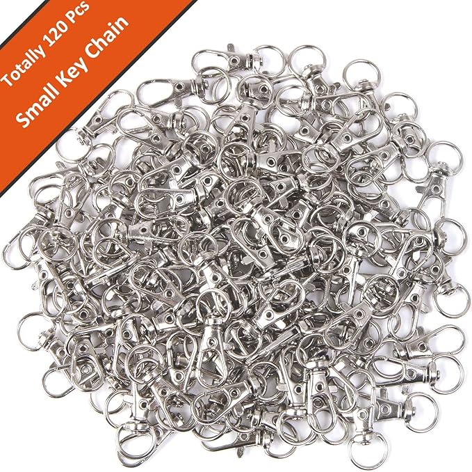 60Pcs Key Chain Clip Hooks Swivel Clasps Lanyard Snap Hook Lobster Claw Clasp for Keychain DIY Jewelry Crafts