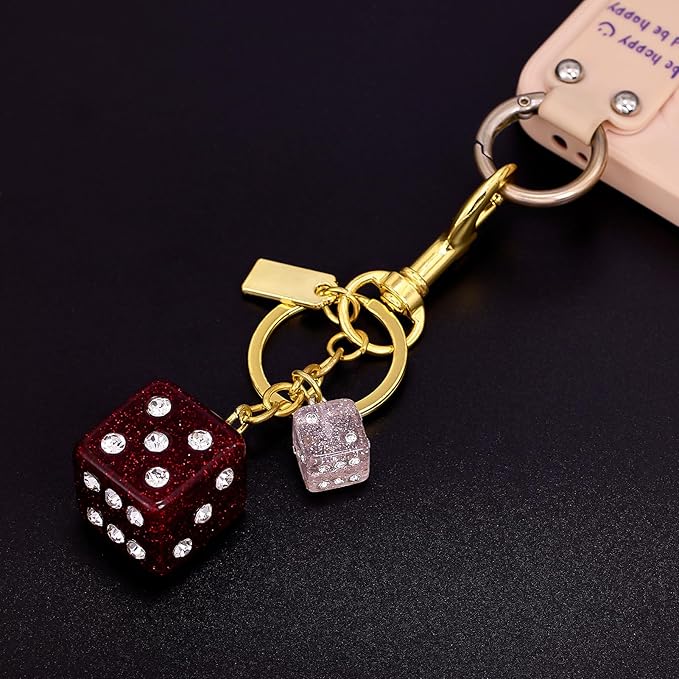 Bag Charms for Handbags-8 Ball Dice Keychain Backpack Charm Purse Dice & Star Charms Women Girl