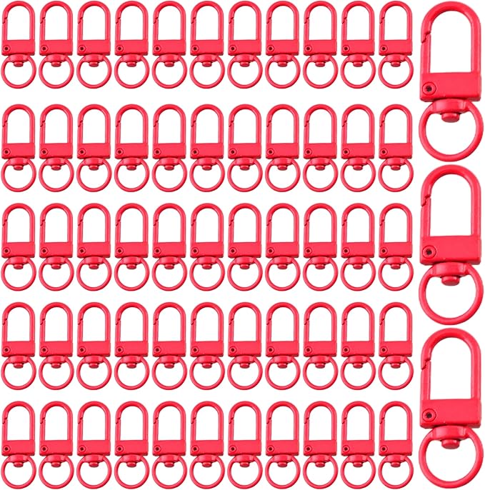 KJML DIY Keychain clip 60pcs Swivel Snap Lobster Claw Keychain Clasps Lanyard Hardware Key Chain Hooks for Bag Charm