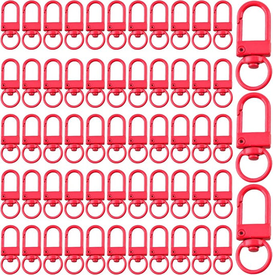 KJML DIY Keychain clip 60pcs Swivel Snap Lobster Claw Keychain Clasps Lanyard Hardware Key Chain Hooks for Bag Charm