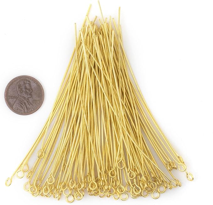 The Bead Chest Gold 21 Gauge 3 Inch Eye Pins (Approx 100 Pieces)