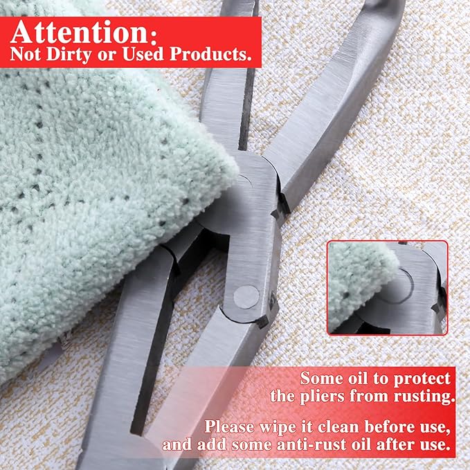 Long Reach 90 Degree Bent Nose Pliers 13-Inch Dual Pivot Double Joint Serrated Jaw Angled Needle Nose Extra Extended for Narrow Spaces and Limited Areas