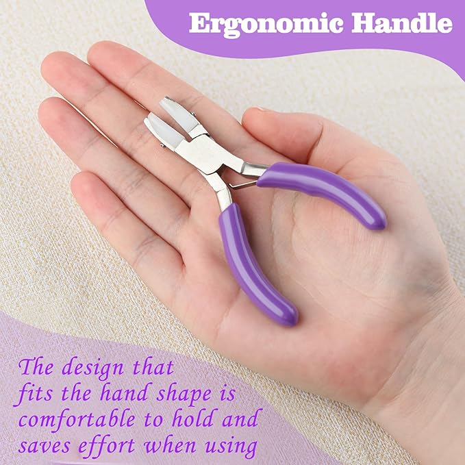 3 Inch Flat Nylon Jaw Pliers, Double Nylon Flat Jaw, Purple Handle, Jewelry Making Tools