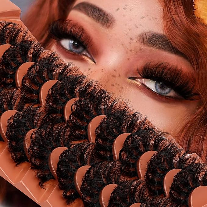Mink Lashes Fluffy False Eyelashes 20mm Long Faux Mink Lashes Dramatic Curl Lashes that Look Like Lash Extension 9 Pairs Multipack