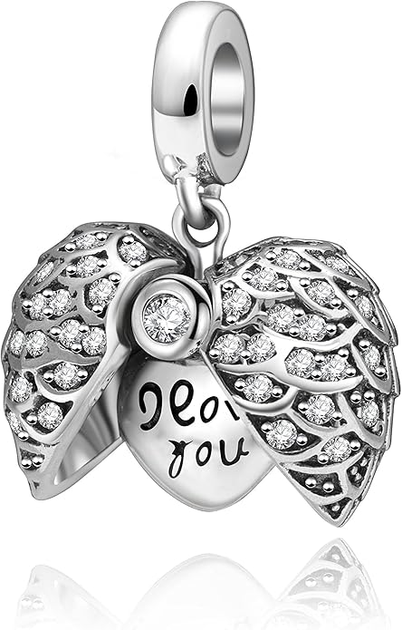 925 Sterling Silver Love Heart Charms fit Pandora Style Bracelets for Mothers Day Christmas Valentines Day Gift for Mom Wife Grandma