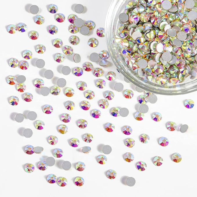 Beadsland Flatback Rhinestones Bulk,14400pcs AB Crystal Rhinestones for Nails Crafts Clothes DIY Decoration, Crystal AB, SS16, 3.8-4.0mm