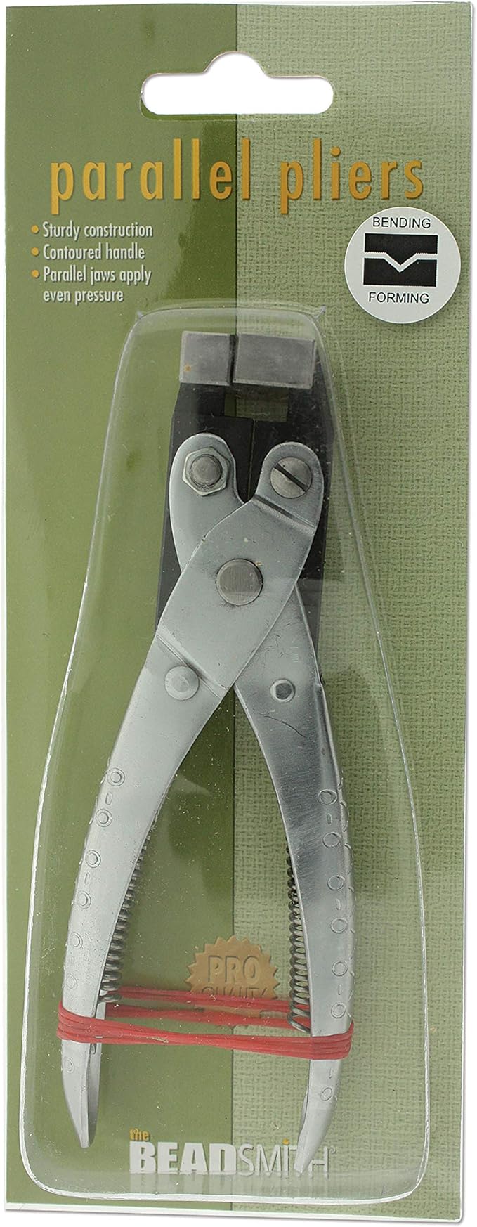 The Beadsmith Bending and Forming Parallel Plier, 5.25 inches (135mm), Steel tool for jewelry making, with spring handle