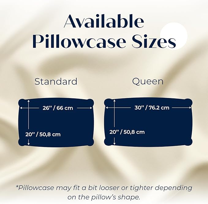 Moonaé Mulberry Silk Pillowcase – Pure Silk Pillow Cover for Healthier Hair & Smoother Skin – Soft, Breathable and Temperature-Regulating, Luxurious Silk Case Colors Ivory-S
